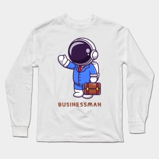 Cute astronaut businessman cartoon Long Sleeve T-Shirt